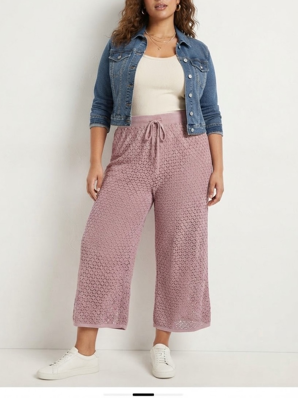 NWT Anthropologie Maeve Pull-On Knit Wide-Leg Pants Mauve Pink❤️